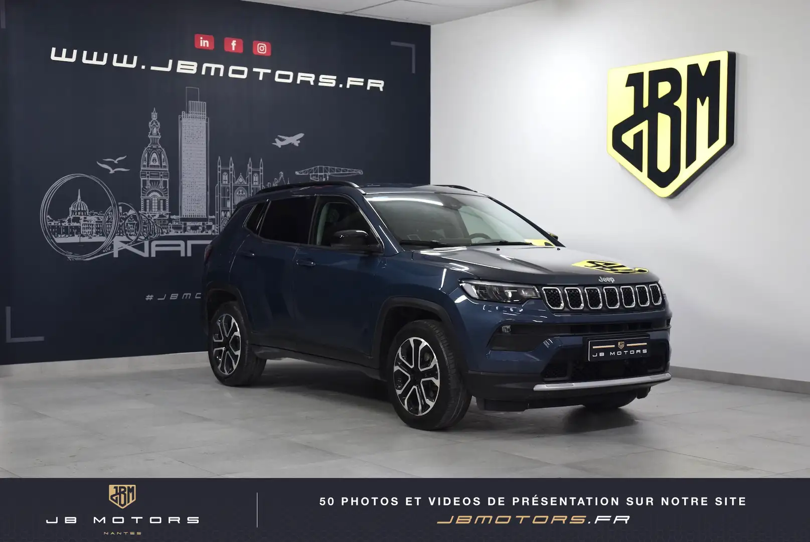 Jeep Compass 1.5 Turbo T4 130 ch e-Hybrid BVR7 Limited Bleu - 1