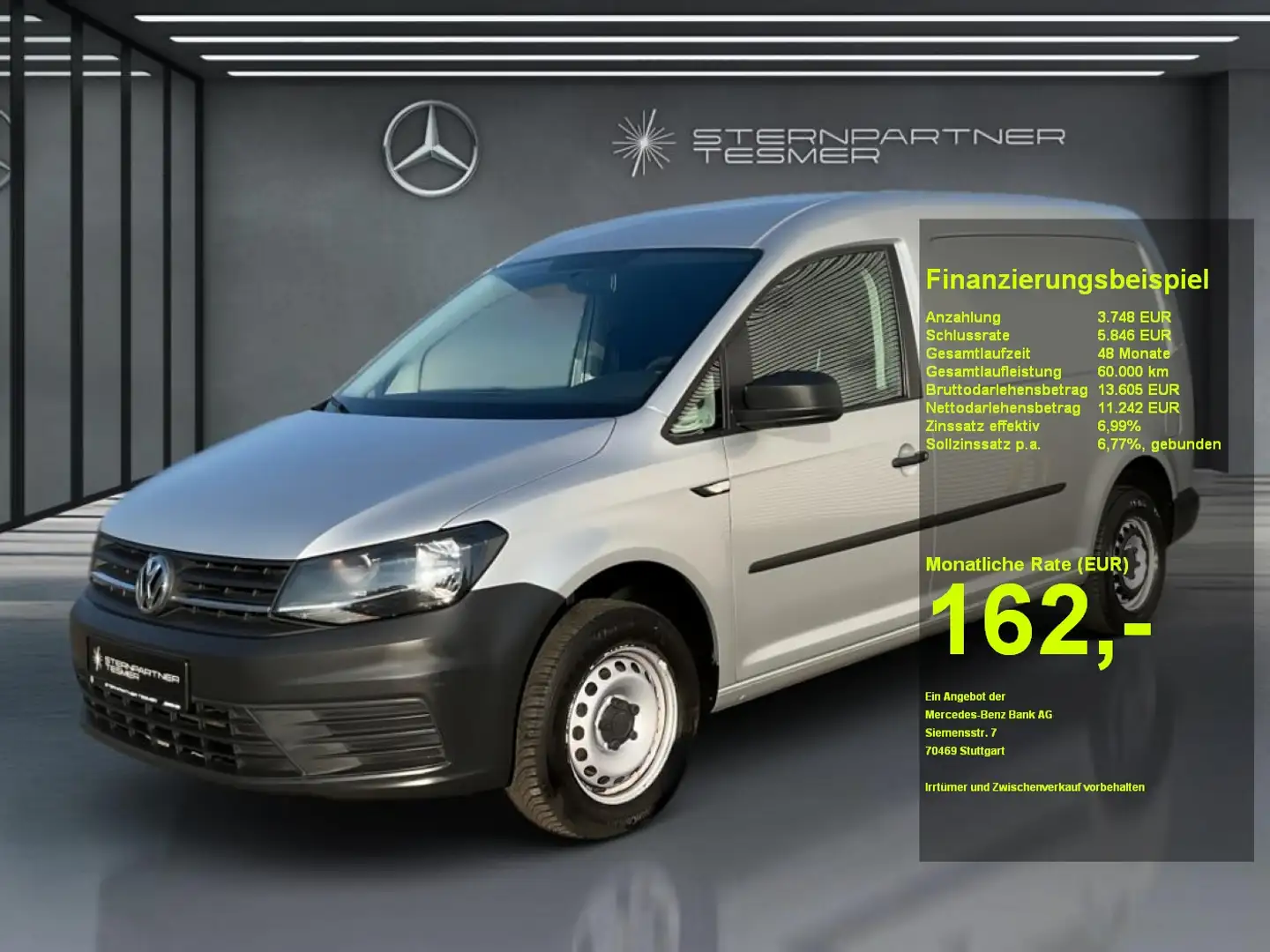 Volkswagen Caddy Kasten 2.0 TDI +StHz+KAMERA+AHK+NAVI+Leder Silber - 1