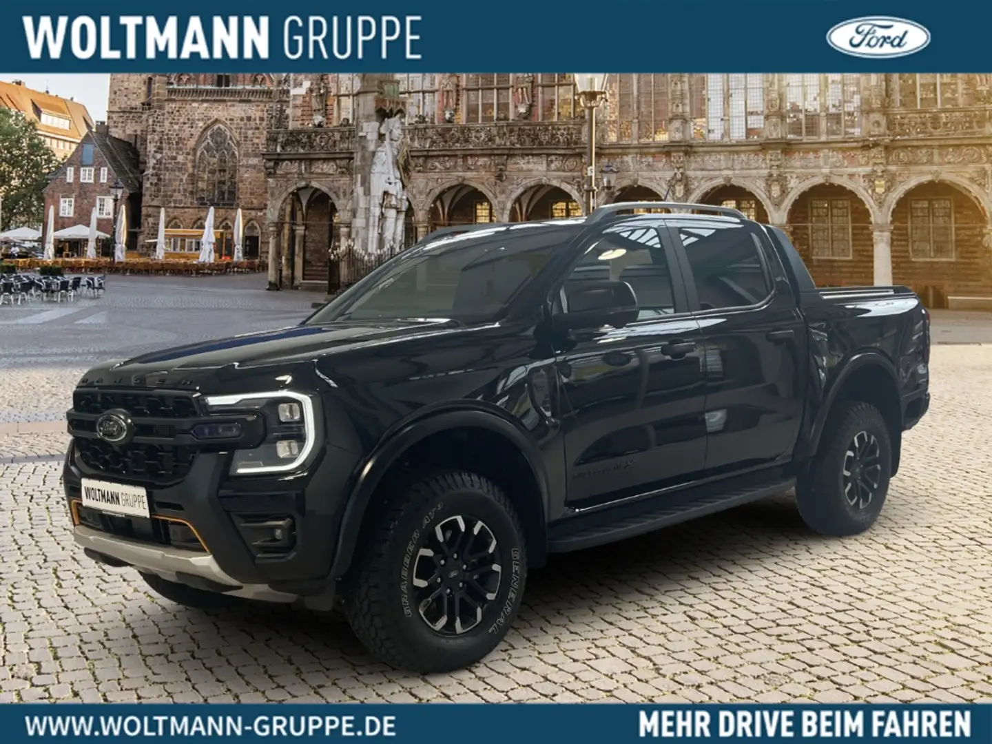 Ford Ranger Wildtrak X e-4WD DoKa 2.0 EB 205PS *AHK Navi B&O L Zwart - 1