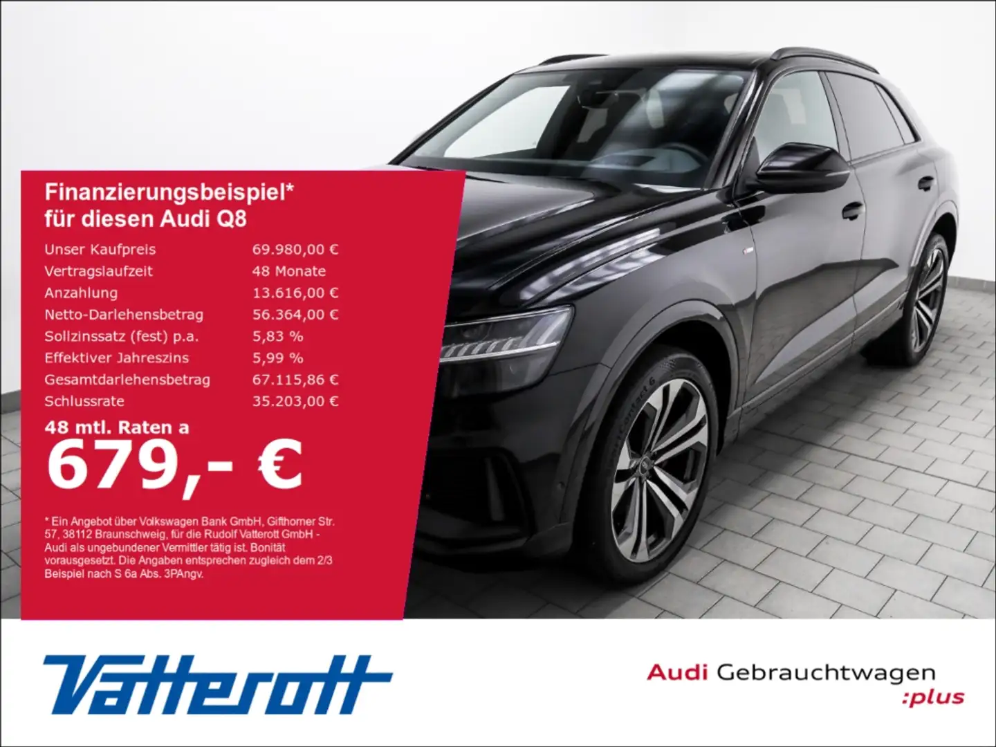Audi Q8 50 TDI quattro S line Edition Raute AHK Pano Schwarz - 1