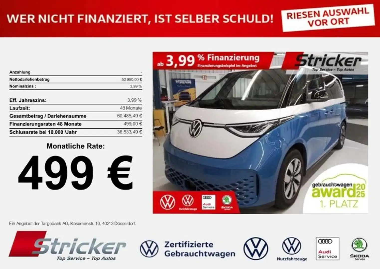 Volkswagen ID. Buzz Pro 210/77 499,-ohne Anzahlung Navi Travel Massag Weiß - 2