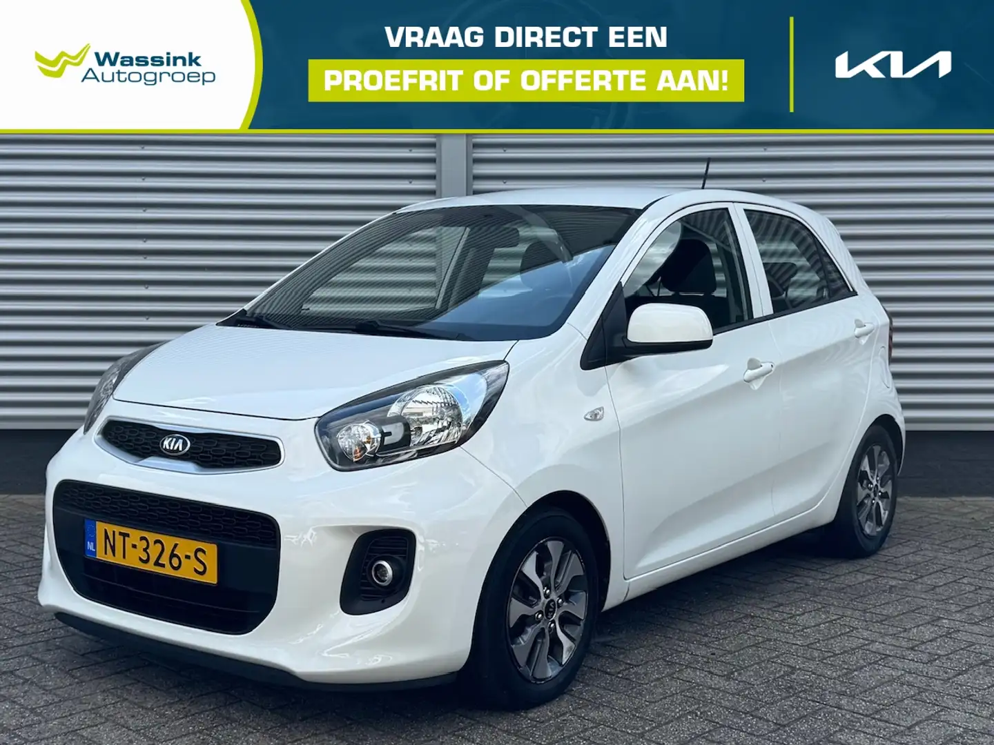 Kia Picanto 1.0 CVVT 66 PK 5D EconomyPlusLine | Navigatie | Ca Blanc - 1