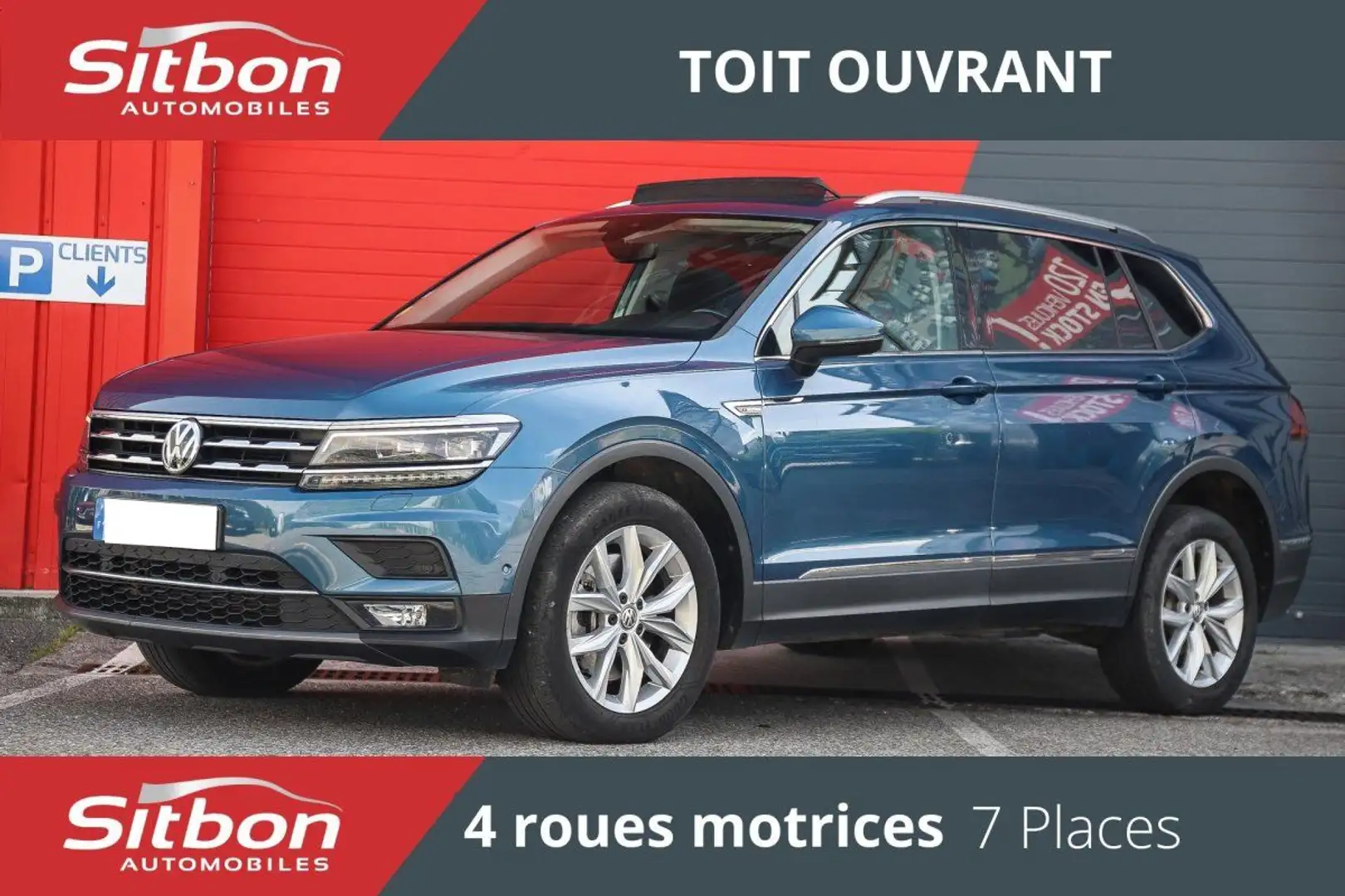 Volkswagen Tiguan Allspace 2.0 TDI 190 DSG 7 Carat 4Motion 4x4 7 PLA Blauw - 1