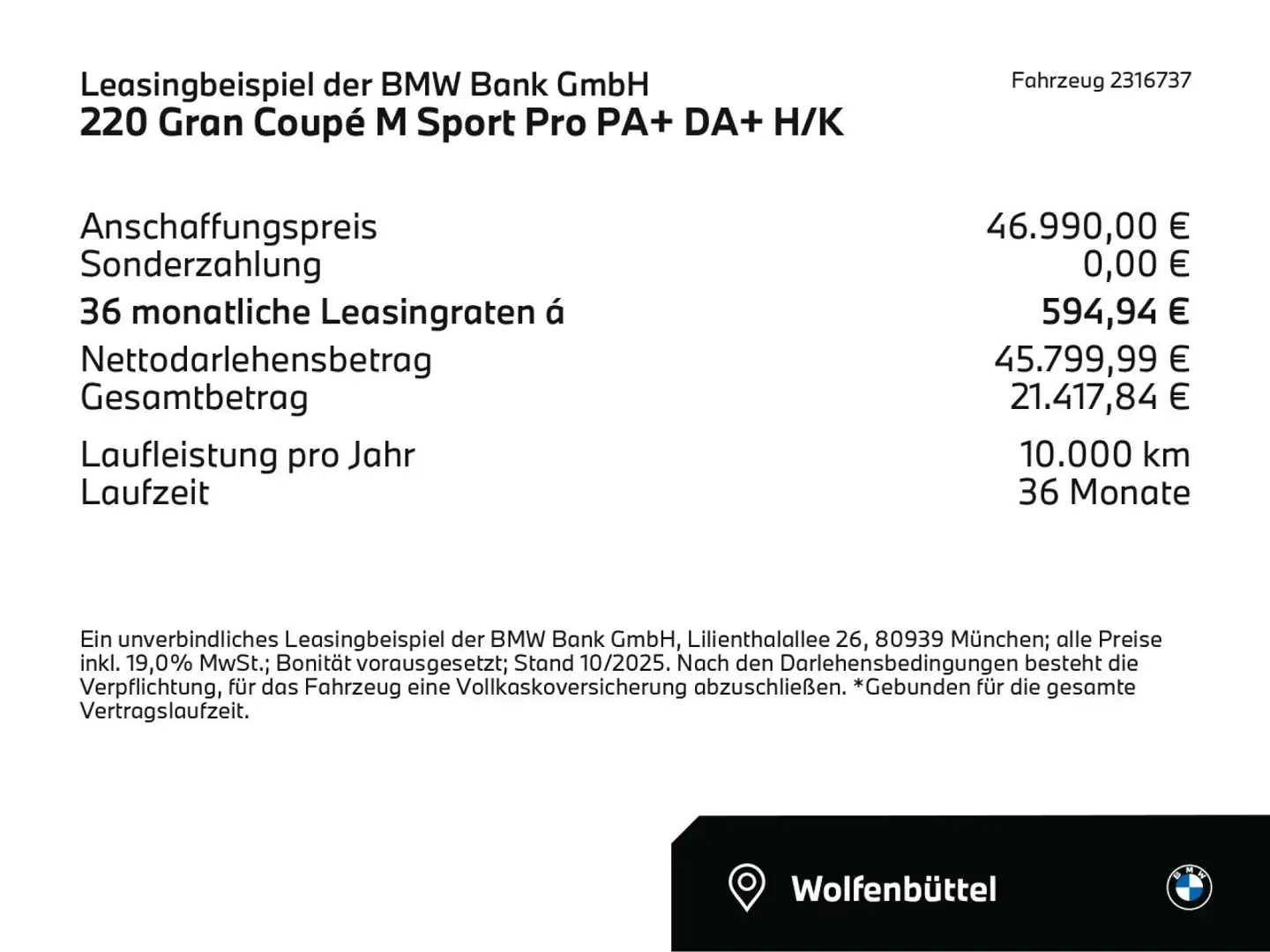 BMW 220 Gran Coupé M Sport Pro PA+ DA+ H/K Sportpaket Bianco - 2