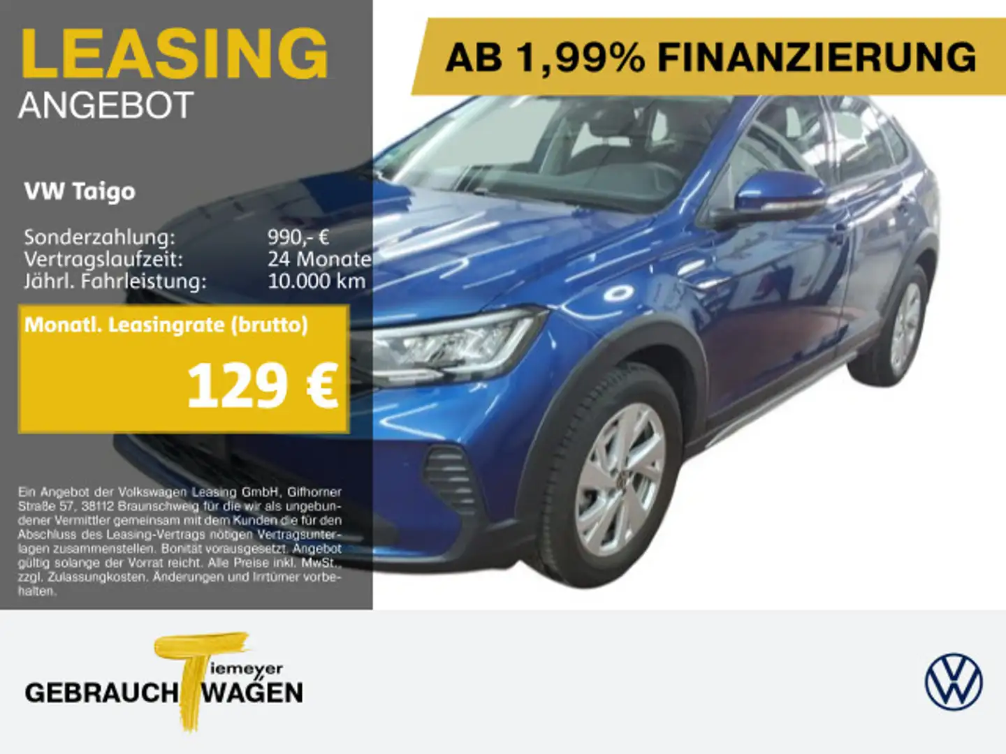 Volkswagen Taigo 1.0 TSI LIFE IQ.DRIVE APP-CON LEDSITZHZ Blauw - 1