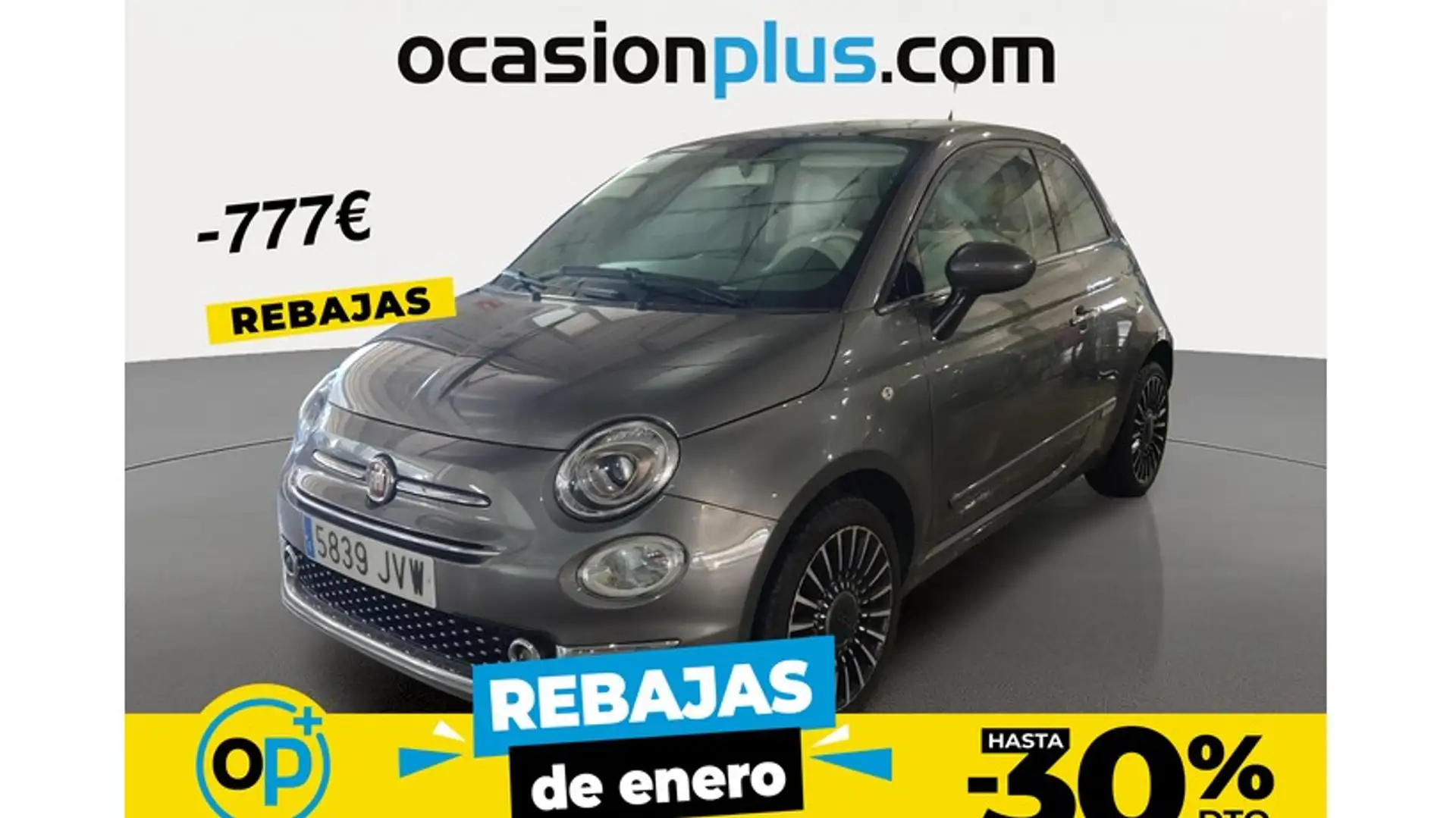 Fiat 500 1.2 Lounge Gris - 1