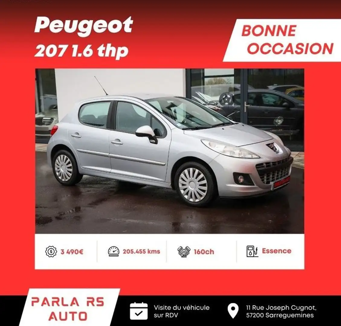 Peugeot 207 1.6 thp 160ch Gris - 1