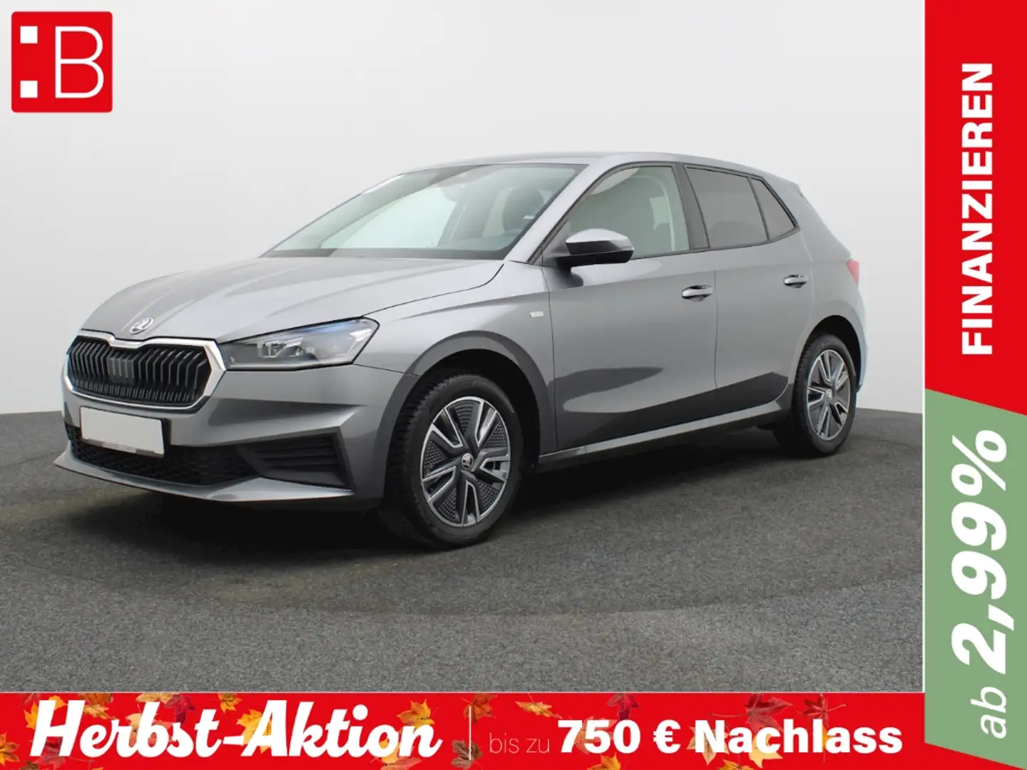 Skoda Fabia 1.0 Tour Ab 99 EUR ALU 16 SH SUNSET LED Grau - 1