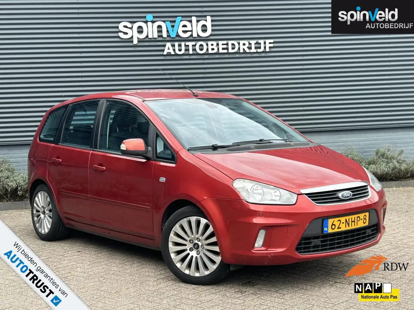Ford C-Max 1.8-16V Titanium Flexifuel Bj’10 NAP NL Navi Airco Rouge - 1