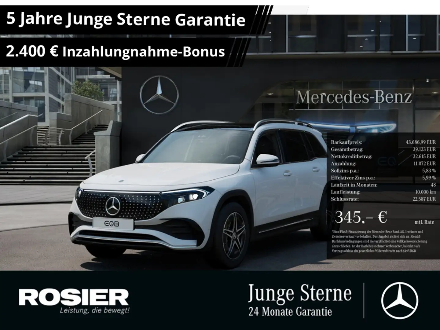 Mercedes-Benz EQB 350 4M AMG Sport Advanced Distr. LED Pano Blanc - 1