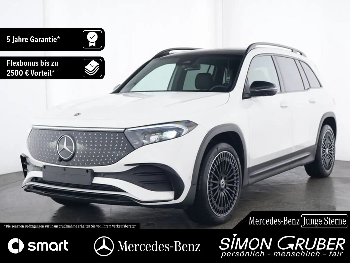 Mercedes-Benz EQB 300 4M AMG HUD Burm Pano 360 Memo 7Sitze Weiß - 1