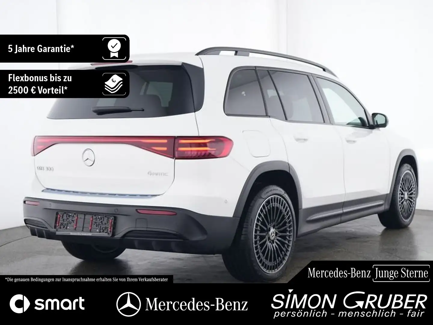 Mercedes-Benz EQB 300 4M AMG HUD Burm Pano 360 Memo 7Sitze Weiß - 2