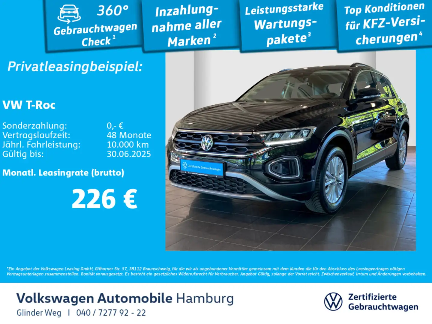 Volkswagen T-Roc 1.0 TSI Life PDC Klima LED Navi Sitzhzg Zwart - 1