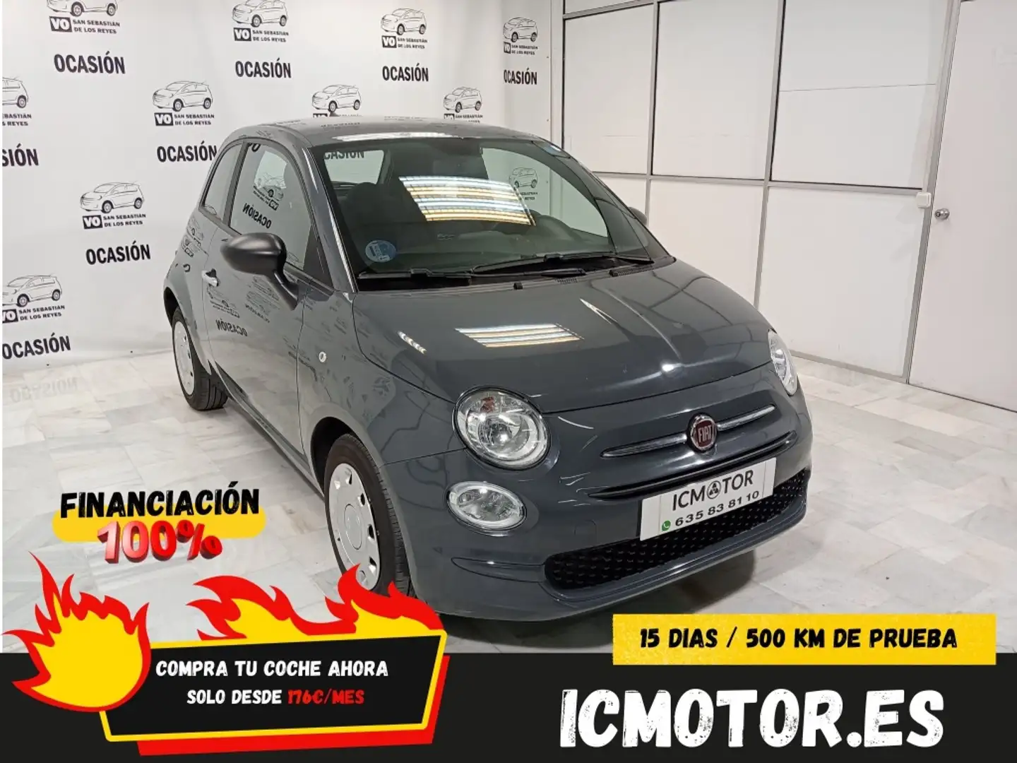Fiat 500 1.0 Hybrid Club 52kW Gris - 1