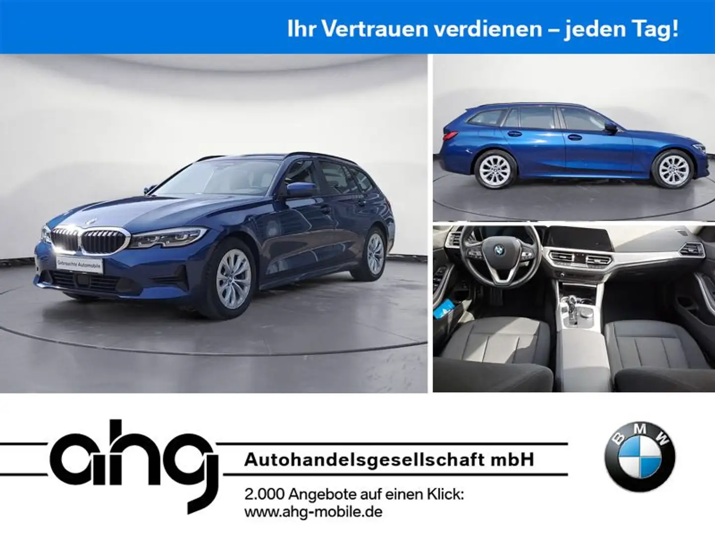 BMW 318 d Touring Advantage Aut. Klimaaut. AHK,LED, D Bleu - 1