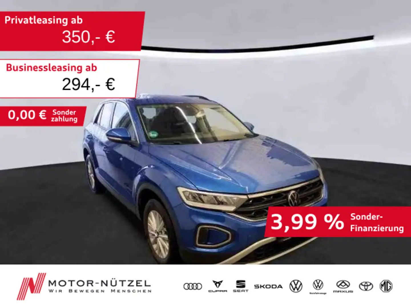 Volkswagen T-Roc 1.5 TSI DSG LIFE LED+NAVI+AHK+ACC+SHZ+DAB Blau - 1