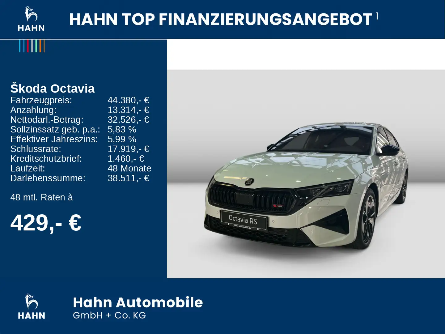 Skoda Octavia RS 2,0 TSI 195 kW DSG StHZ RS Lounge AHK Weiß - 2