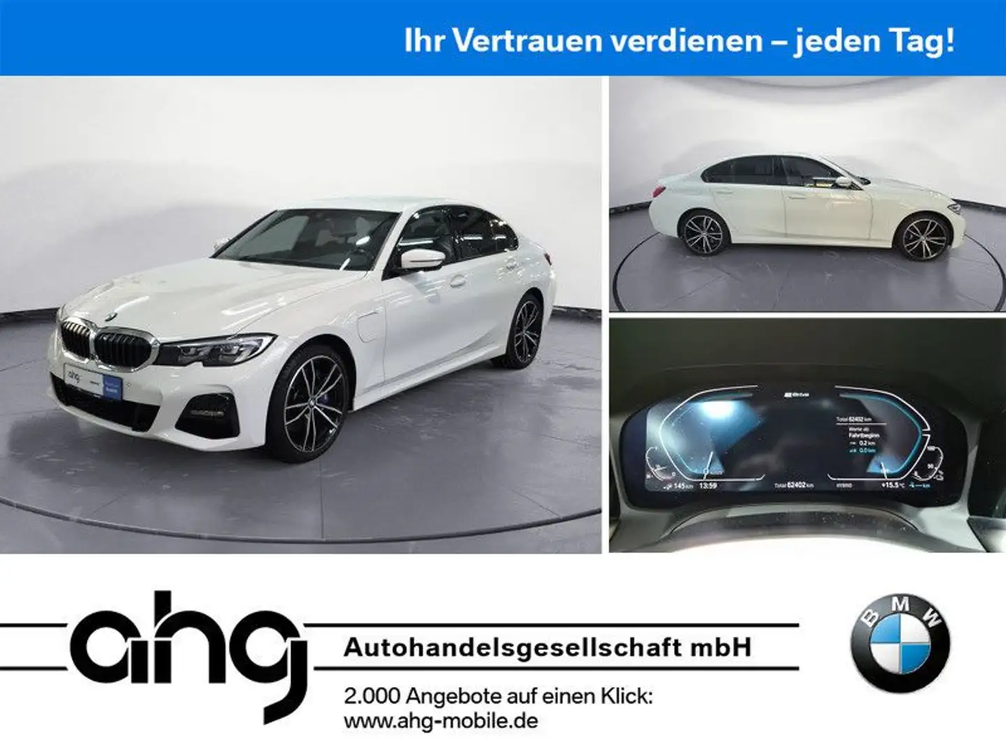 BMW 330 e M Sport Automatik Sport Aut. Klimaaut. 360G Weiß - 1