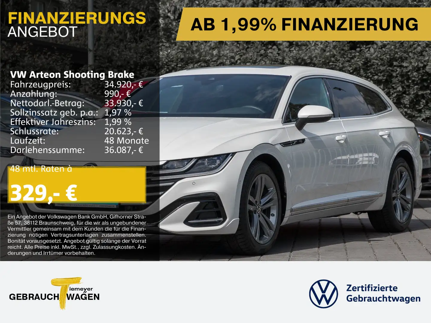Volkswagen Arteon eHybrid R-LINE PANO LEDER Weiß - 1