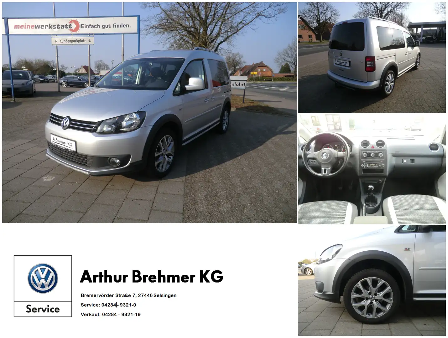 Volkswagen Caddy 1.6 TDI  Cross Caddy AHK GRA SHZ Silber - 1