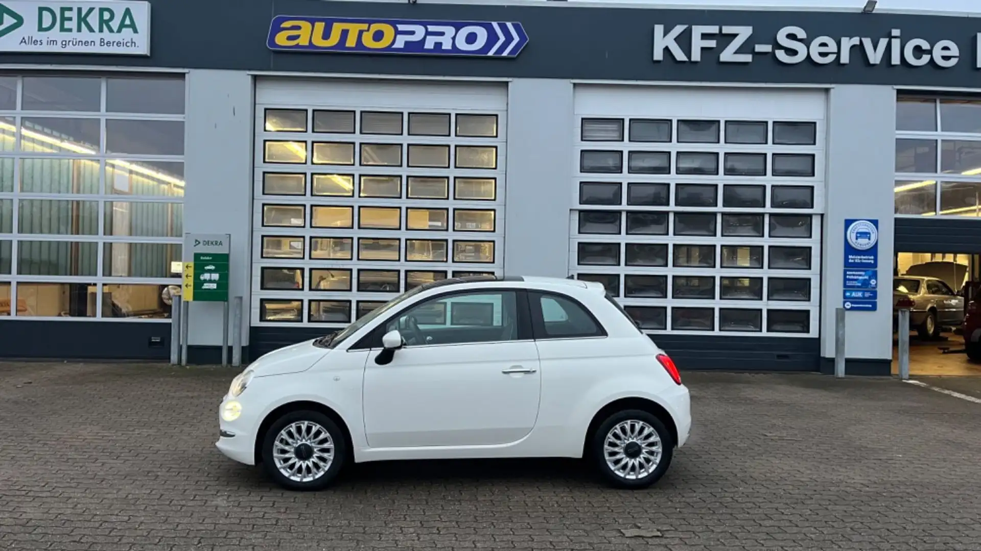 Fiat 500 Klima,Glasdach,1.Hand,Bluetooth Weiß - 1