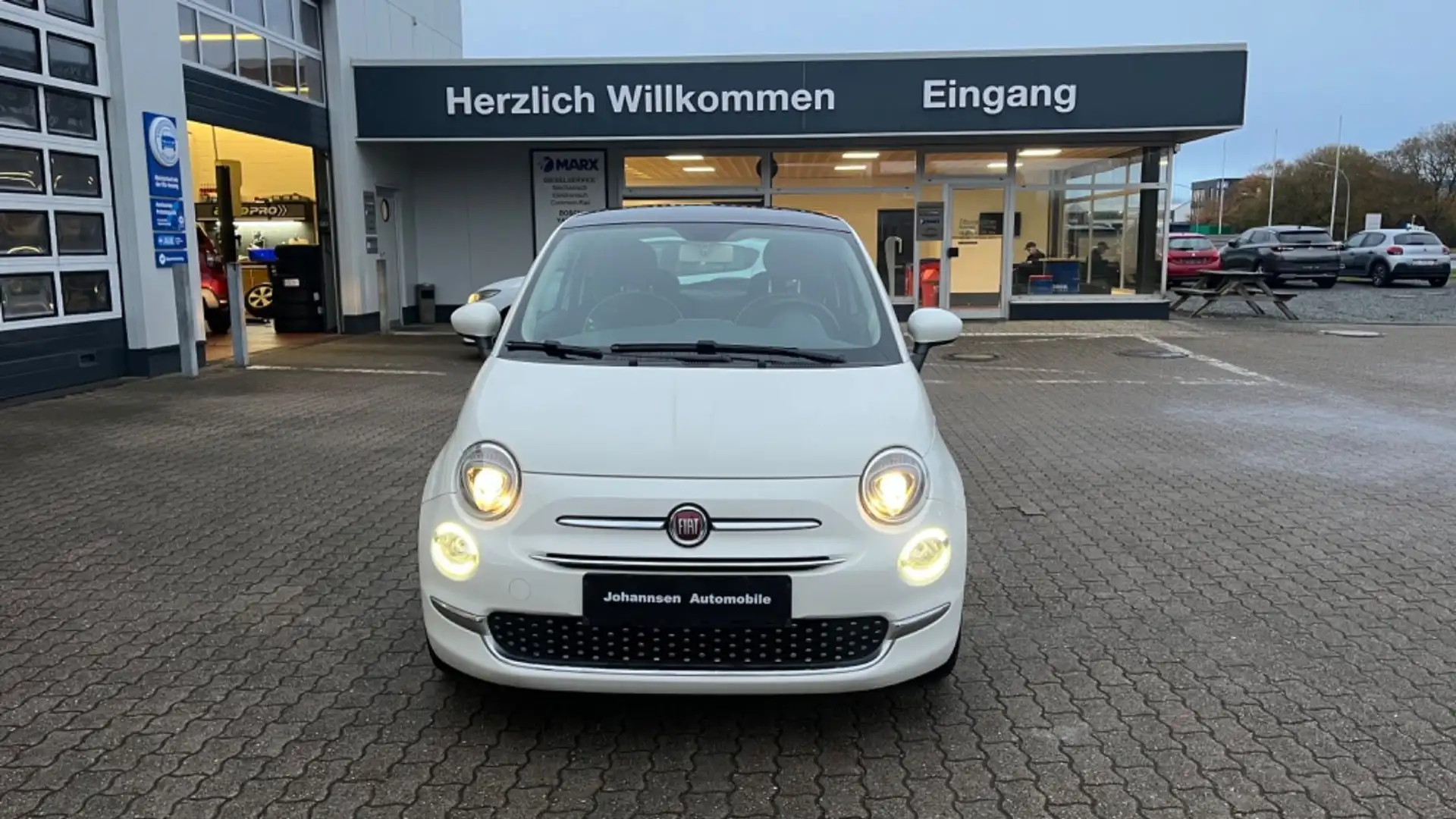 Fiat 500 Klima,Glasdach,1.Hand,Bluetooth Weiß - 2