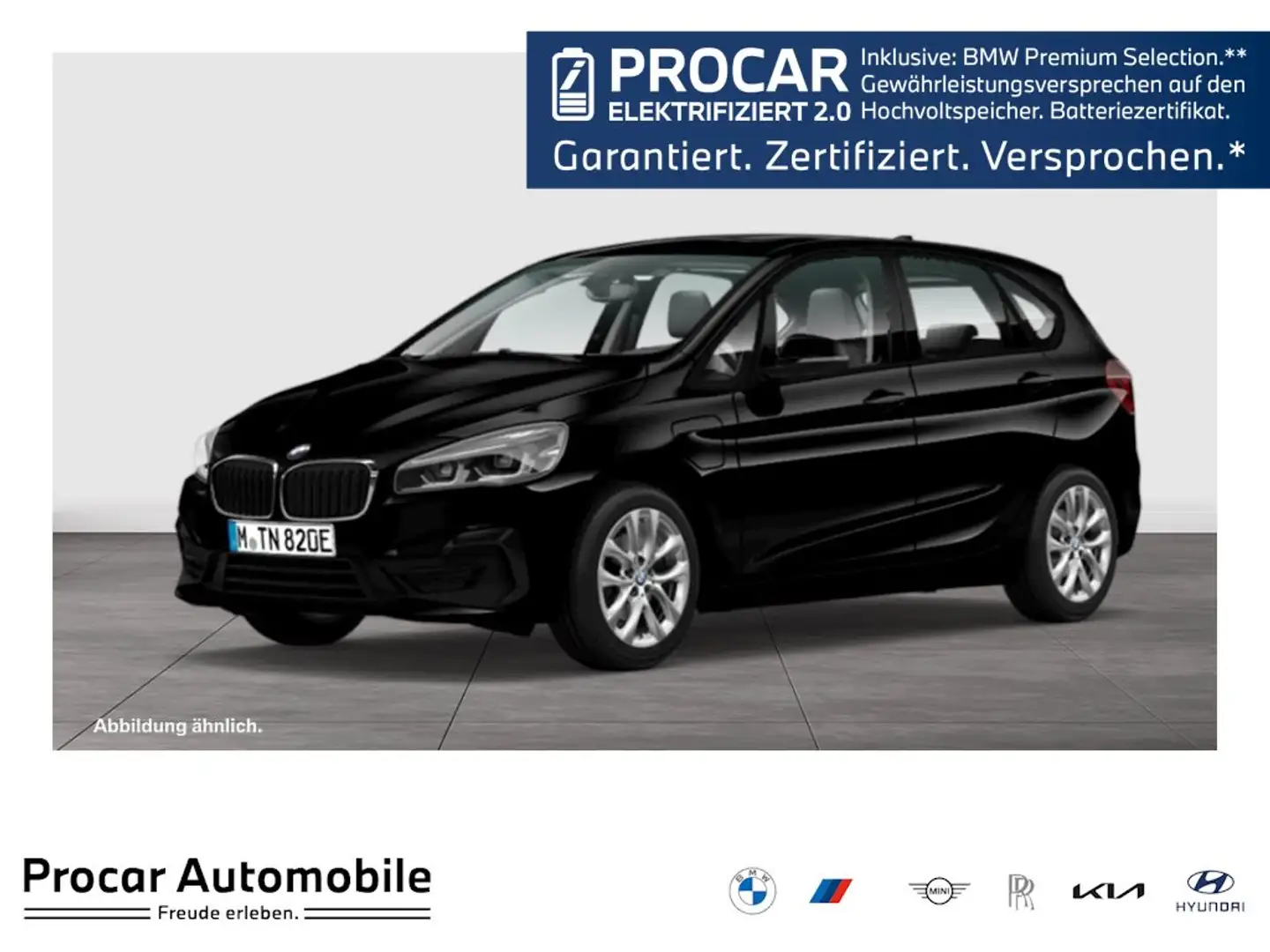 BMW 225 xe Pano DA+ ACC DAB LED PDC Shz Schwarz - 1
