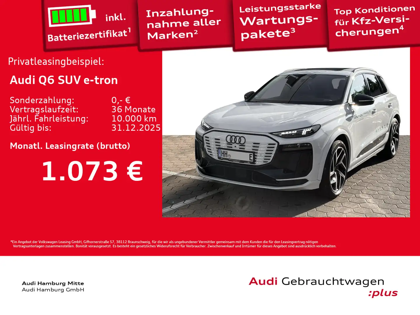 Audi Q6 e-tron performance 225kW S line Pano LED Plus Blanc - 1