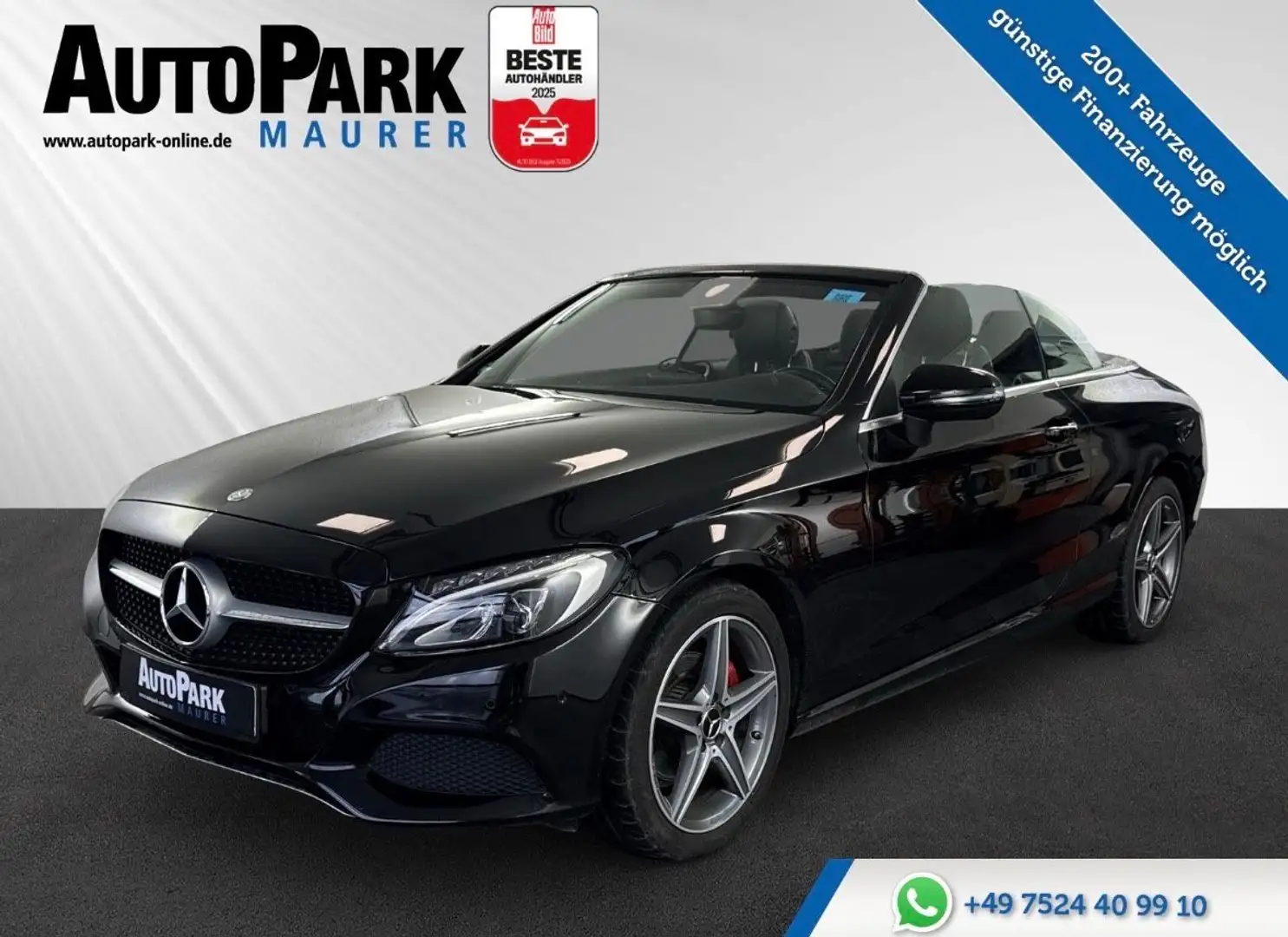 Mercedes-Benz C 200 Cabrio *Totwinkel*LED*SHZ* Noir - 1