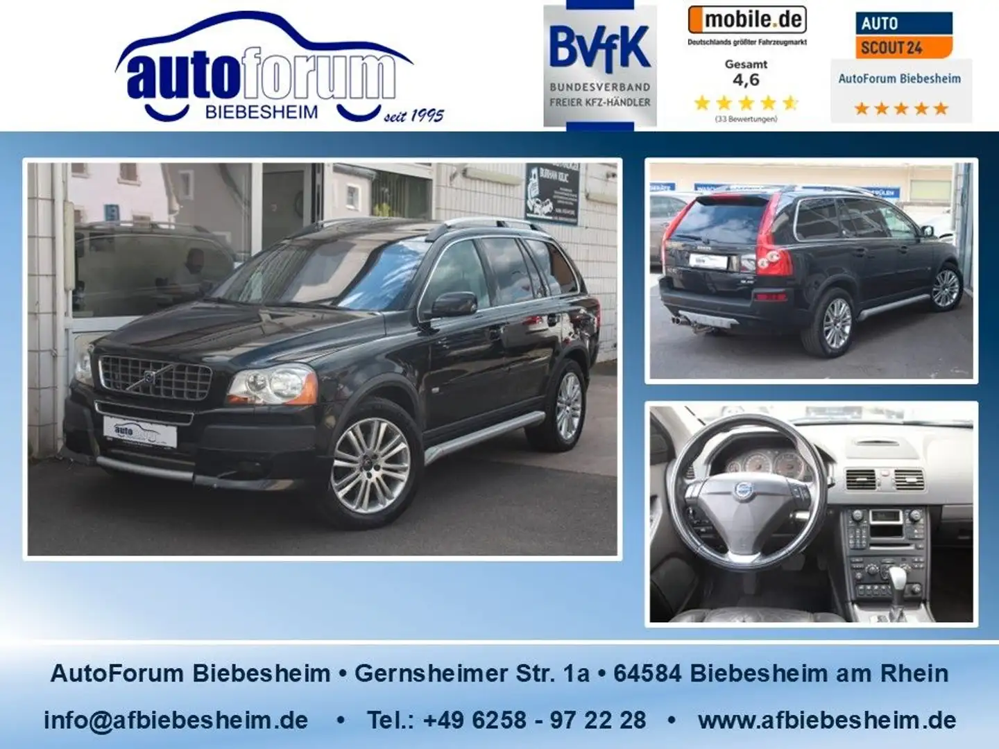 Volvo XC90 4.4 V8 Executive LPG Bi-Xenon*S-Dach*AHK Schwarz - 1