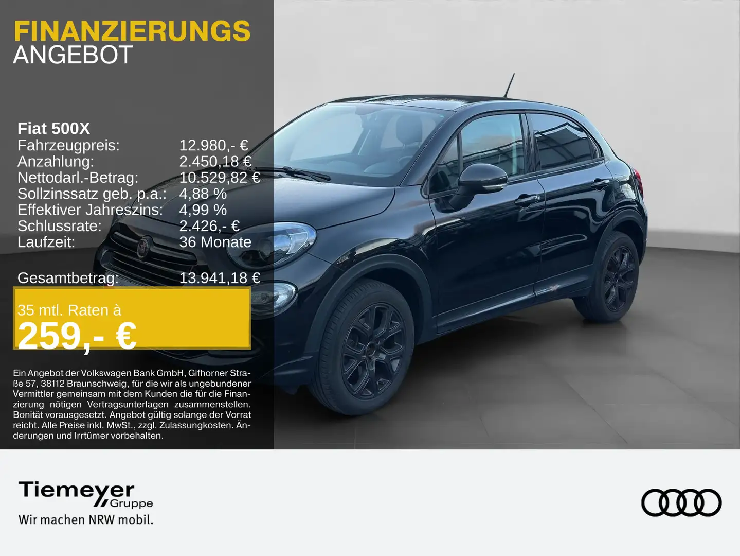 Fiat 500X 1.4 MultiAir S-DESIGN URBAN NAVI LM17 PDC Schwarz - 1