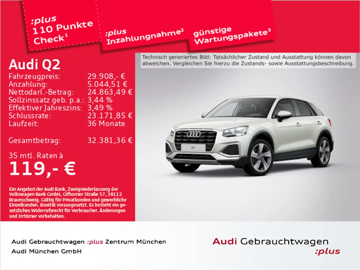 Audi Q2 35 TDI S tronic advanced Matrix/AHK/Virtual+ Silber - 1