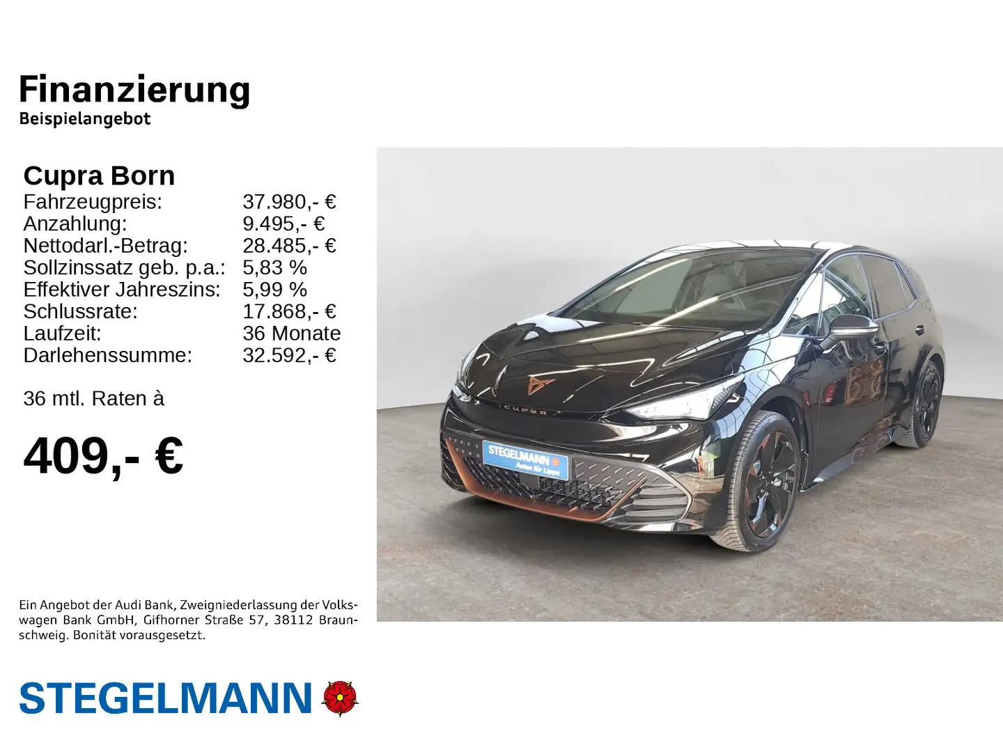 CUPRA Born 60 kWh Edition Dynamic Ganzjahresreifen Nav Negro - 2