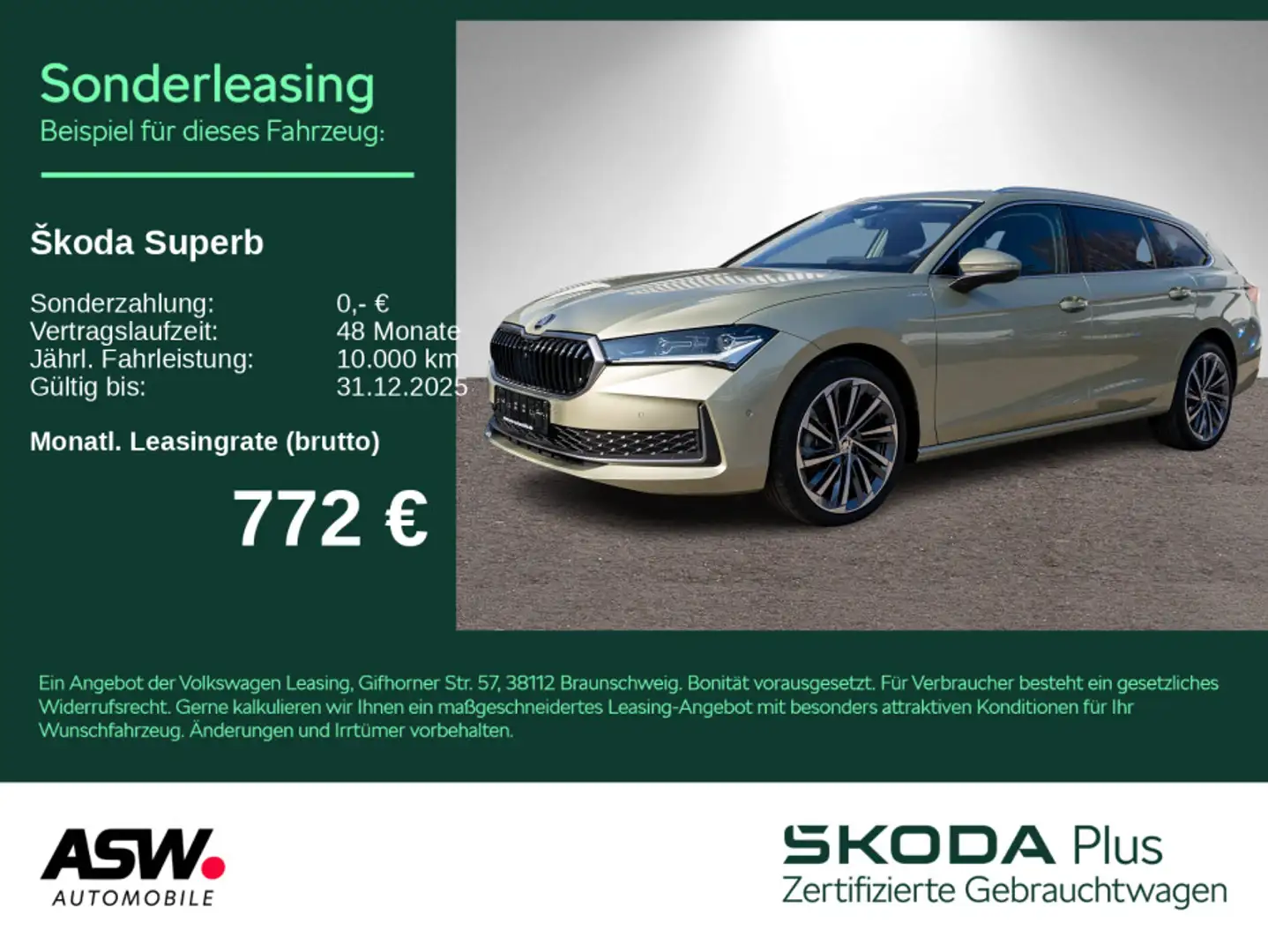 Skoda Superb Combi L&K 2.0TDI DSG LED NAVI PANO VC AHK Gelb - 1