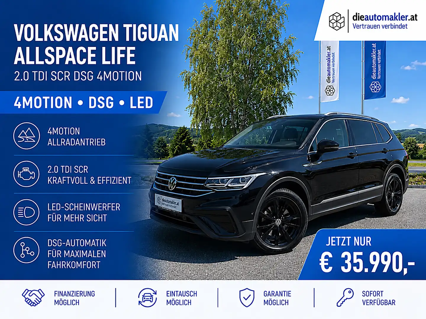 Volkswagen Tiguan Allspace 4Motion DSG | LED | Allrad Schwarz - 1