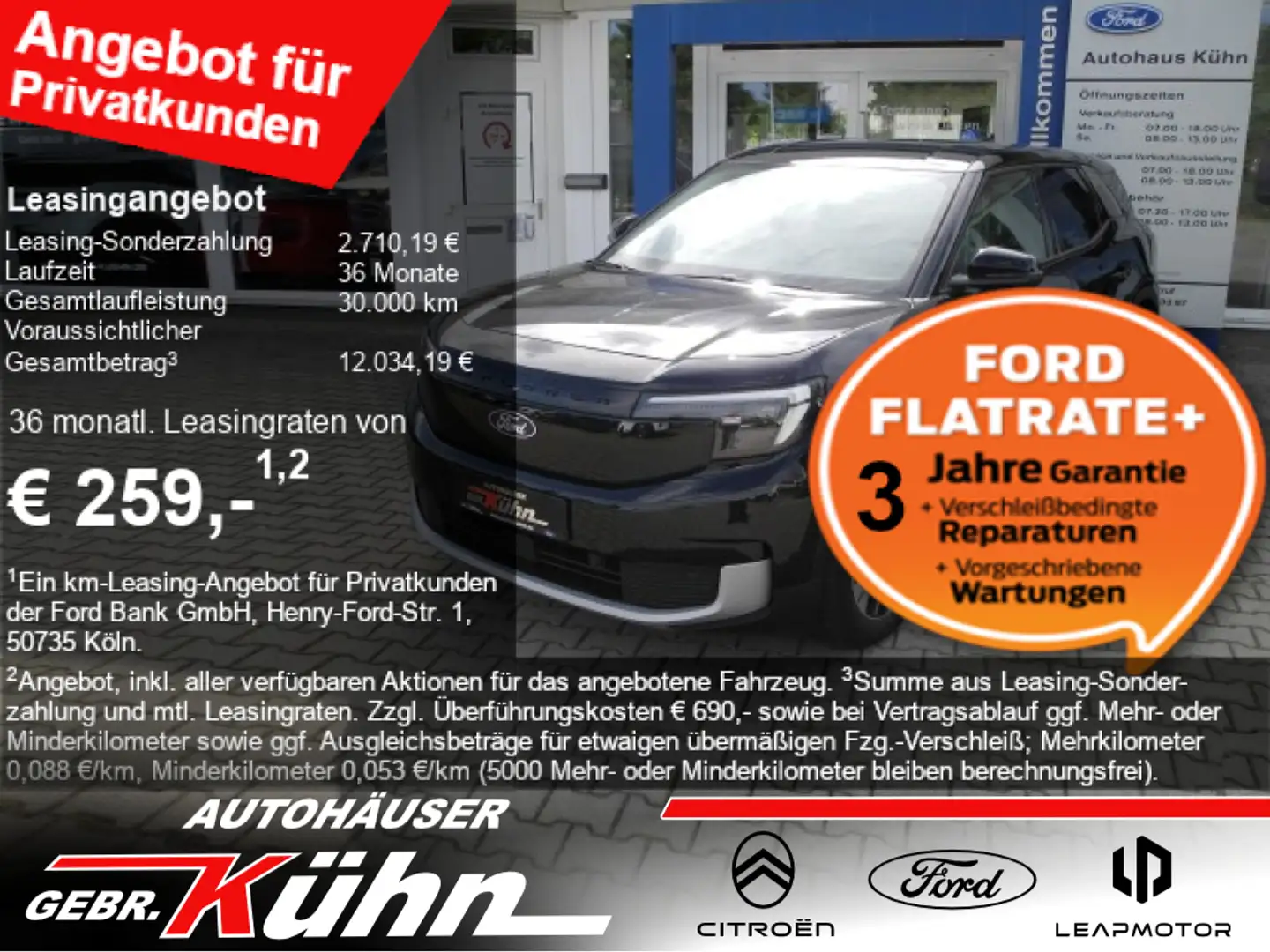 Ford Explorer Ext Range RWD 77kWh - Parkass., eHeck., Head Up Schwarz - 1