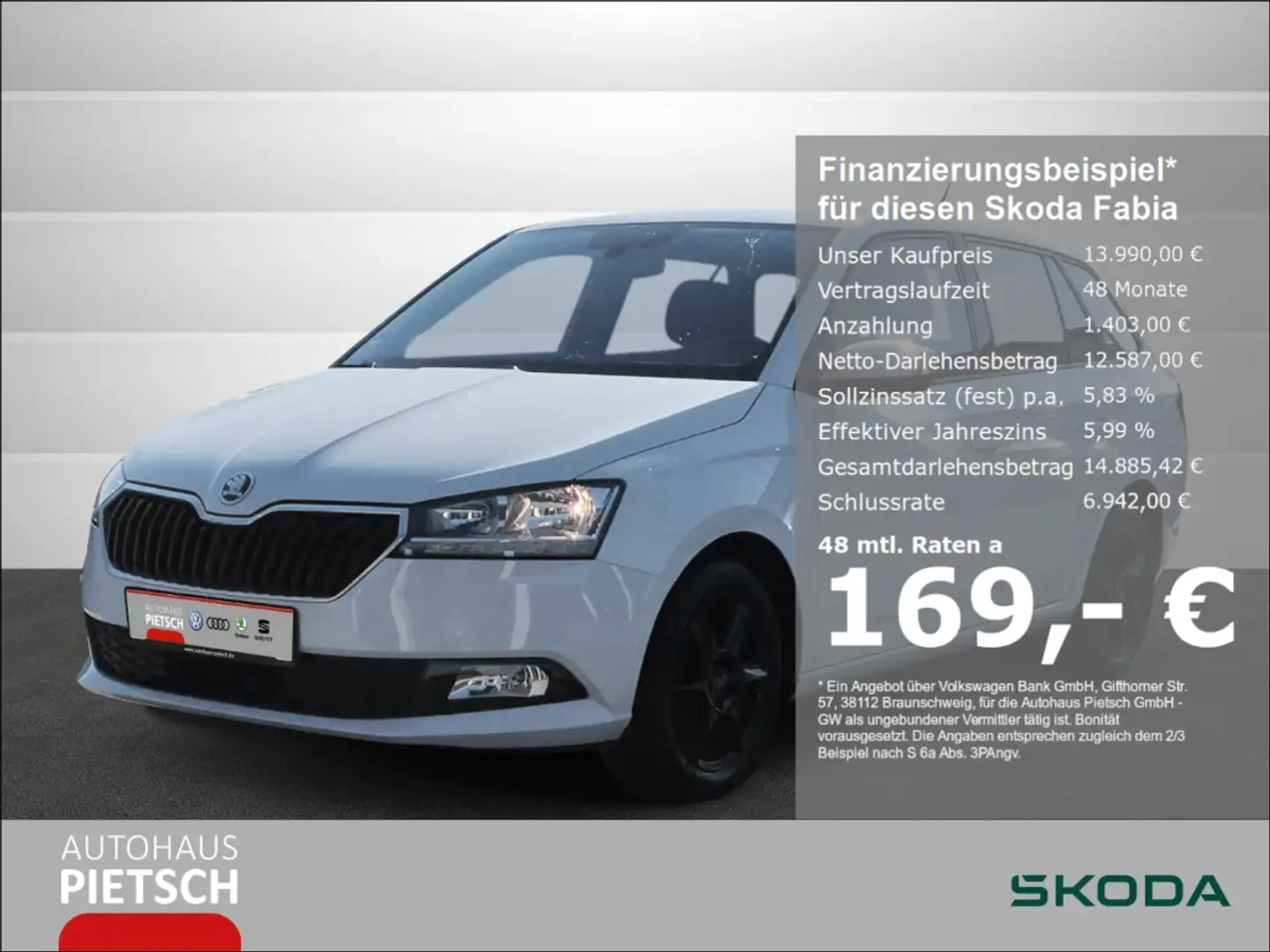 Skoda Fabia Combi 1.0 TSI Active Bluetooth Sitzhzg Weiß - 1