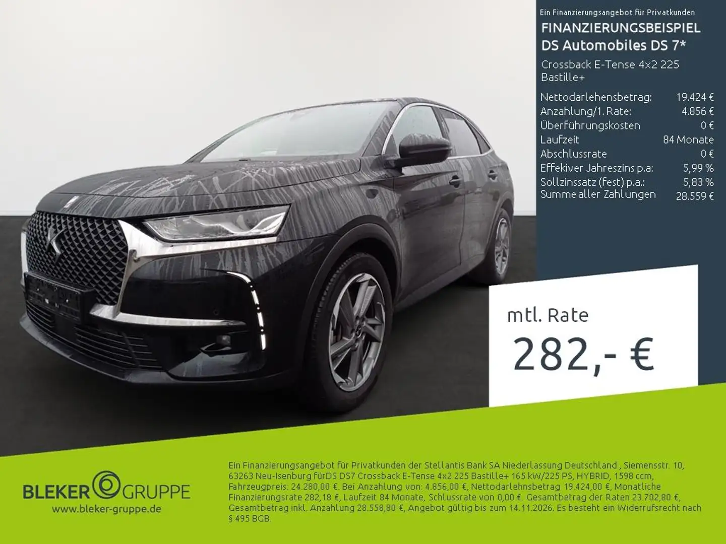 DS Automobiles DS 7 Crossback E-Tense 4x2 225 Bastille+ Fekete - 2