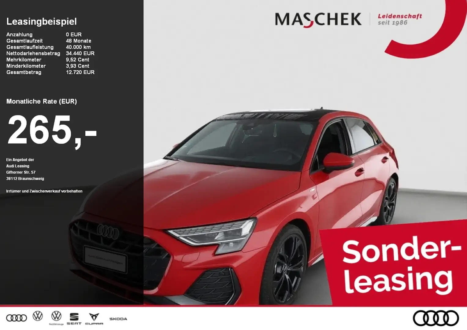 Audi A3 Sportback S line 30 TFSI S tronic AHK Pano HUD Son Rot - 1