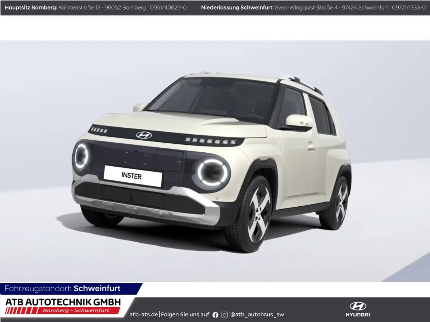 Hyundai Inster 49 kWh Prime 2WD 115PS Navi 360°Kamera Totwinkelas Blanc - 1