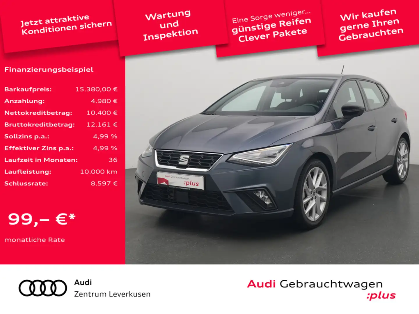 SEAT Ibiza FR NAVI VIRT CARPLAY SHZ LED PDC Grau - 1