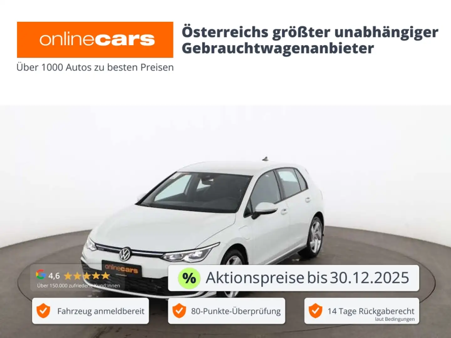 Volkswagen Golf VIII 1.4 GTE e Aut LED RADAR NAVI SITZHZG Blanc - 1