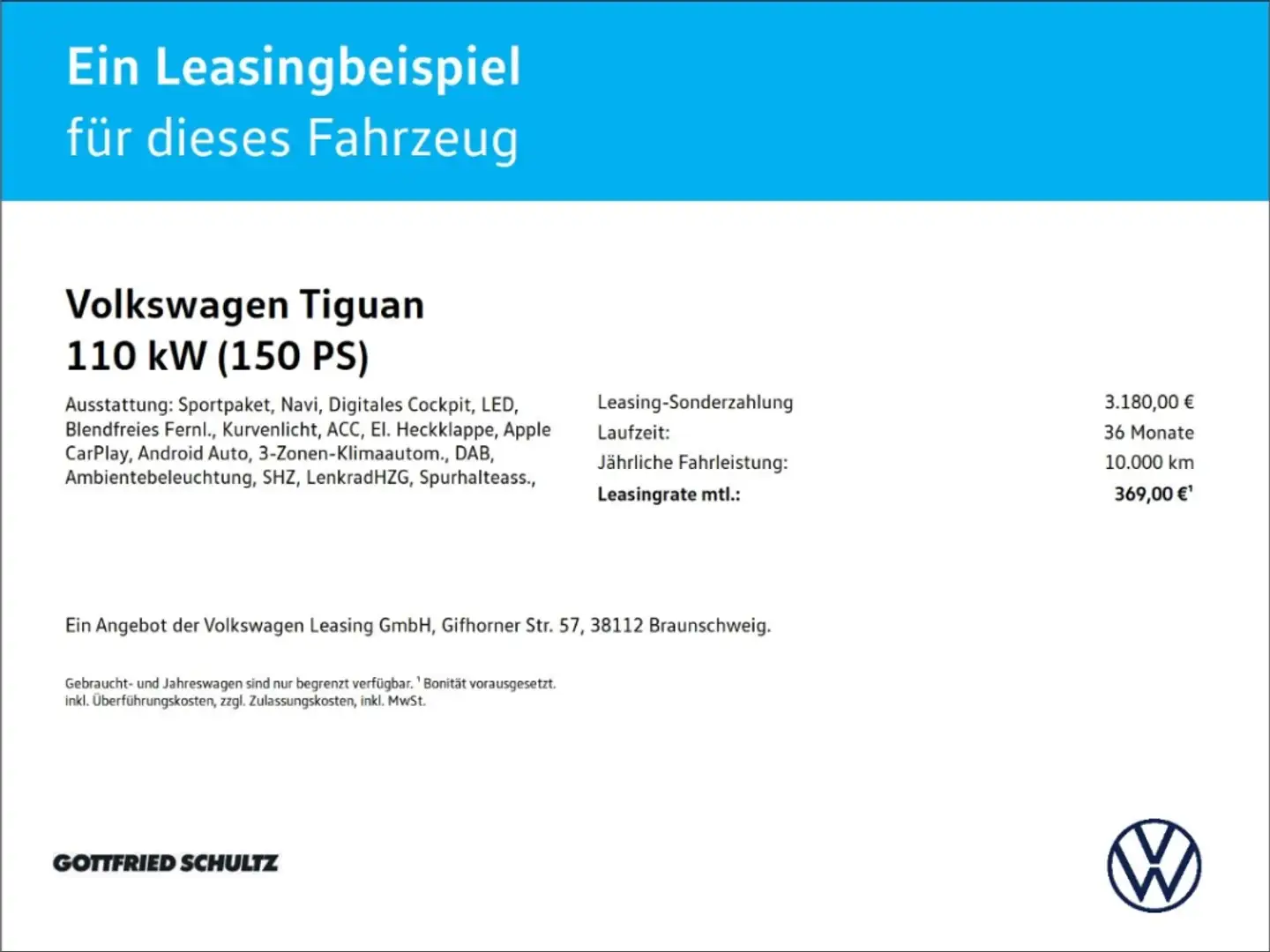 Volkswagen Tiguan 1.5 TSI Elegance DSG   IQ.Light   SHZ   ACC Weiß - 2