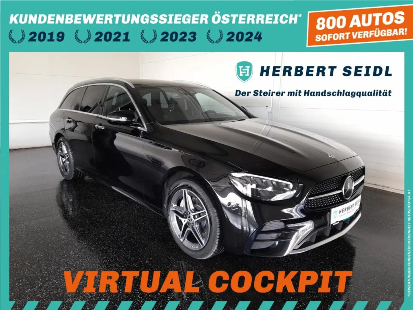 Mercedes-Benz E 300 de T AMG-LINE PHEV 4x4 Aut *VOLL LED / NAVI / VIRTUELL / TEILLEDER / KAMERA / LUFTFEDERUNG / BURMISTER SOUND* Schwarz - 1