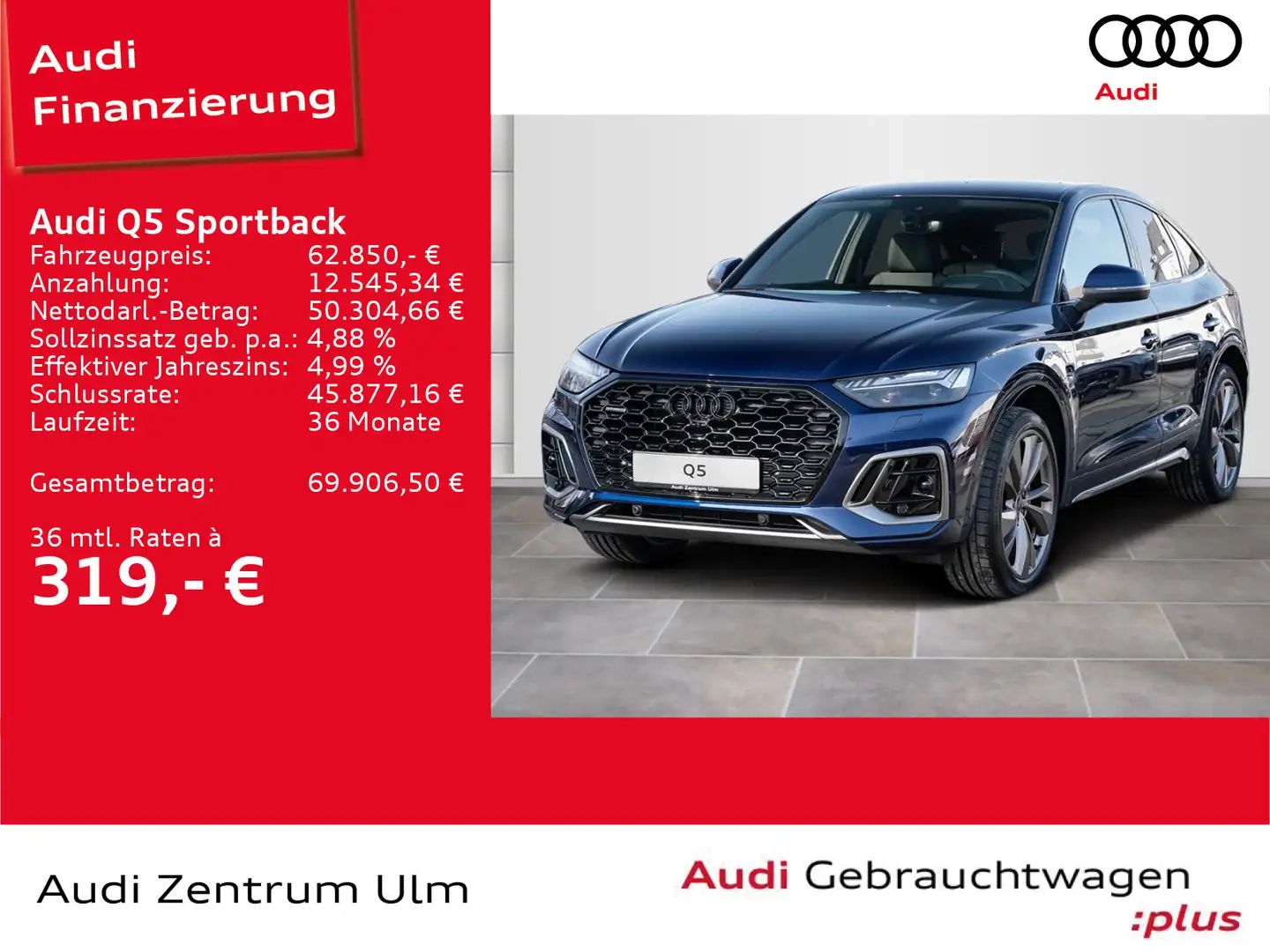 Audi Q5 S-Line sport edition 40 TDI qu LUFT Blau - 1