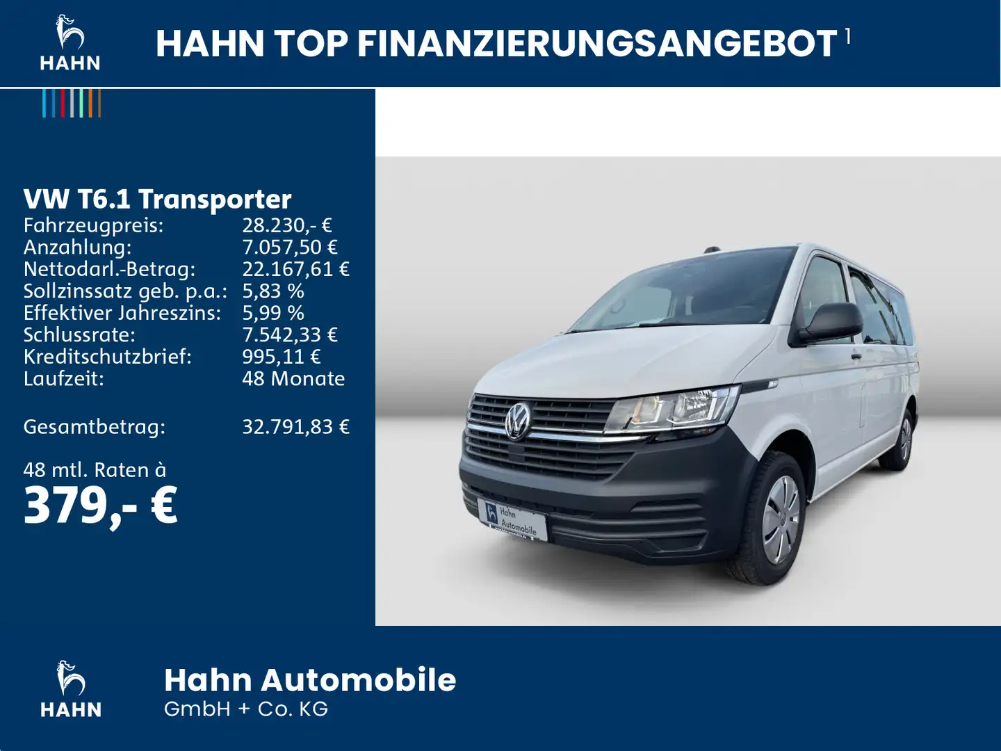 Volkswagen T6.1 Kombi T6.1 Transporter Kombi 2.0TDI AHK 9-Sitzer Navi Blanc - 2