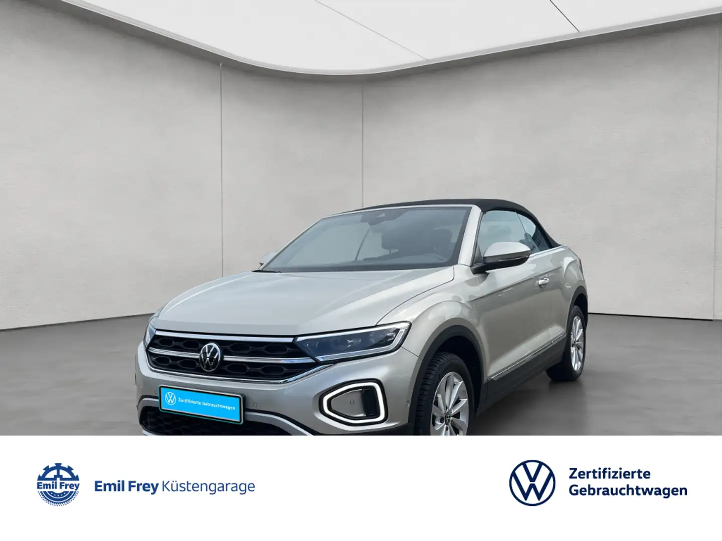 Volkswagen T-Roc Cabriolet 1.0 TSI OPF Style AHK GJR Navi S Silber - 1
