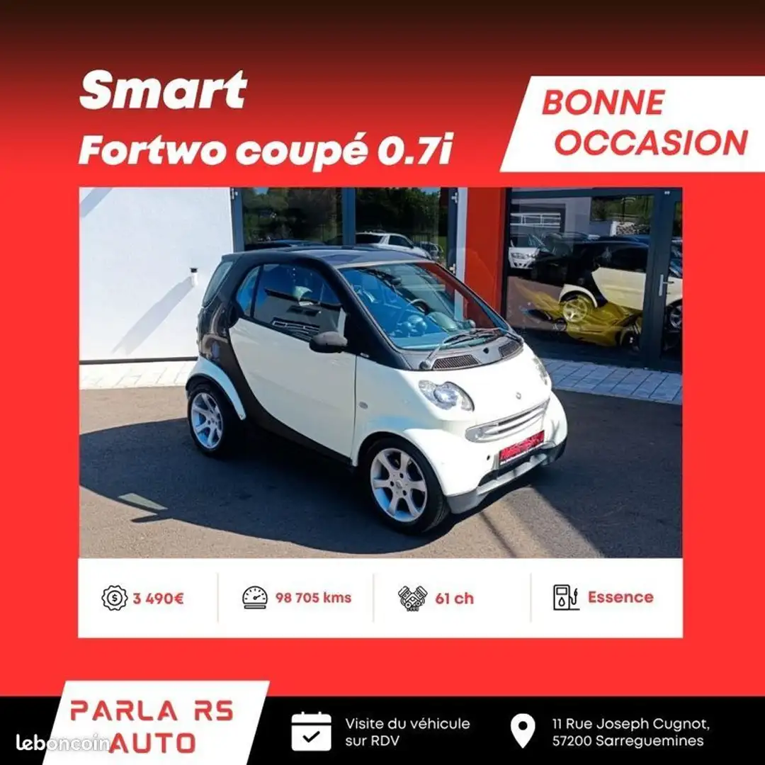 smart forTwo Coupé 0.7i (450) 61ch boîte automatique Beige - 1