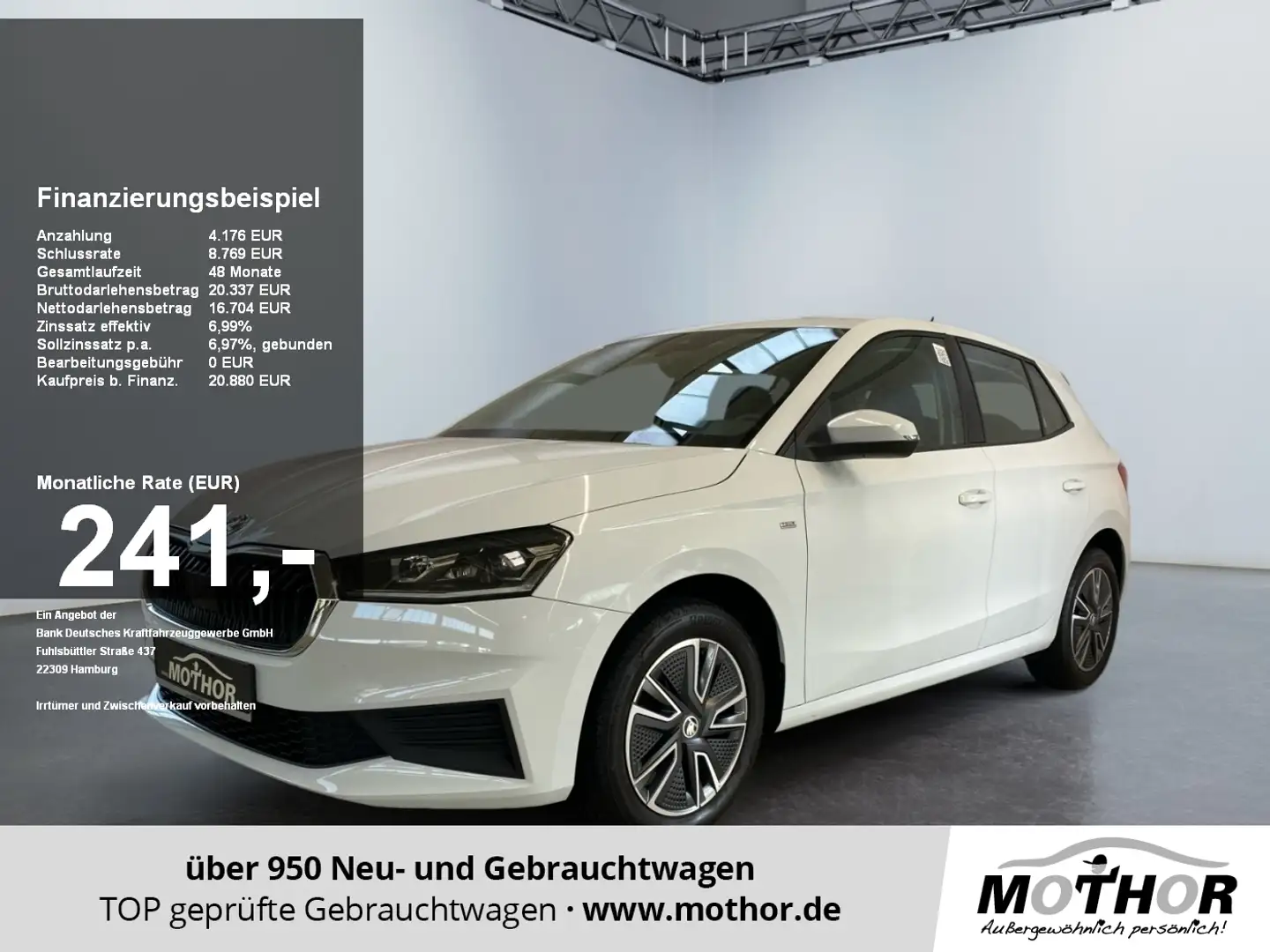 Skoda Fabia Tour 1.0 TSI Navi PDC Klima SHZ LMF Weiß - 1