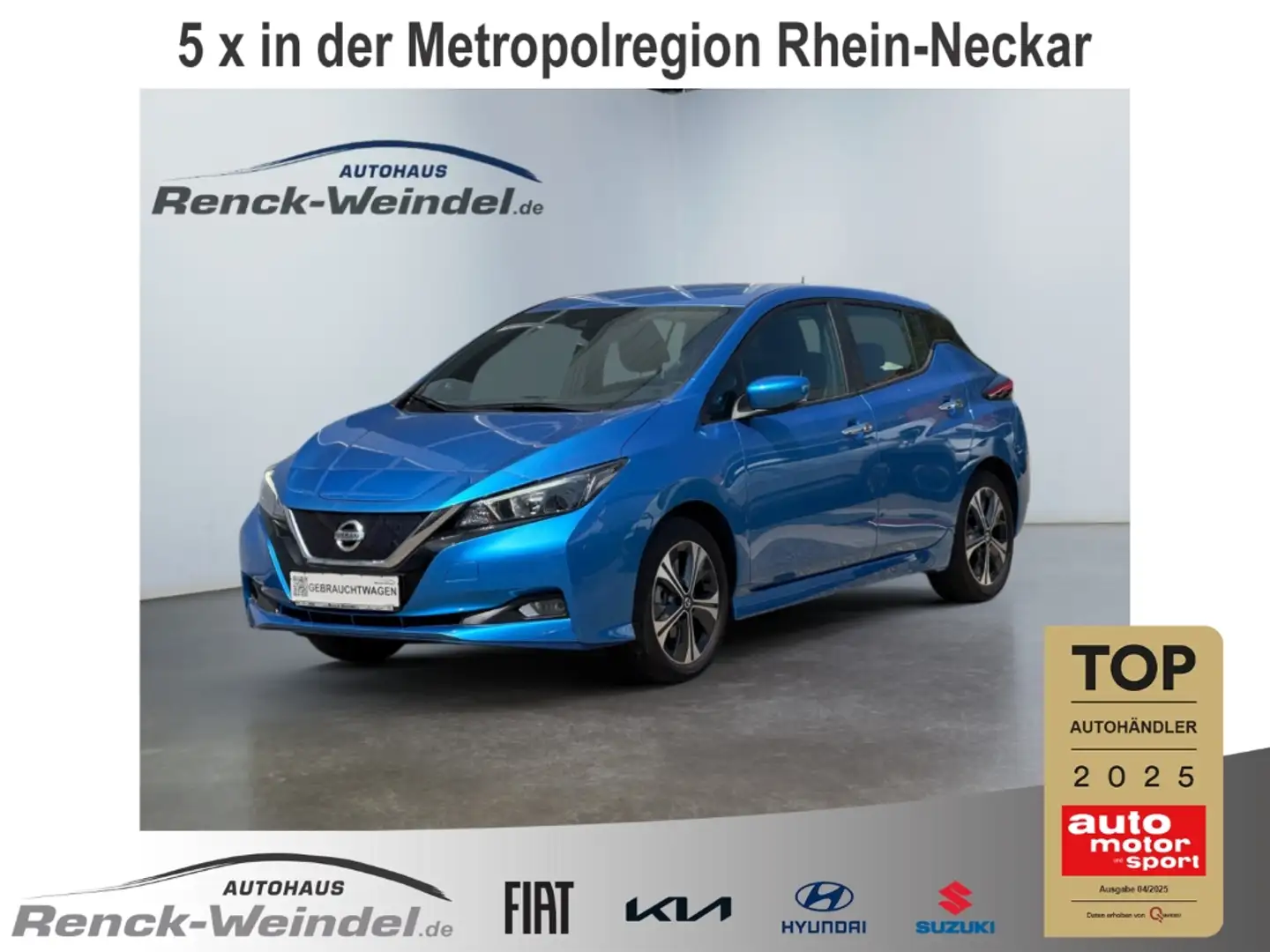 Nissan Leaf e+ Acenta 62 kWh Navi Klima Rückfahrkam. BT Apple Bleu - 1